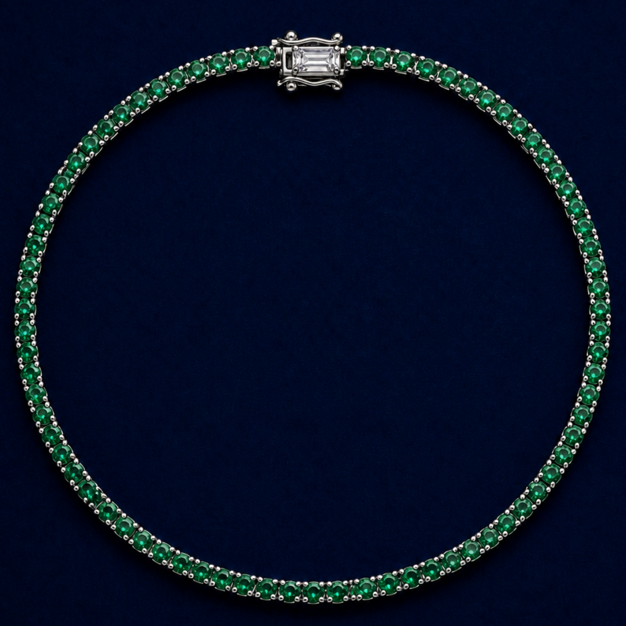 Green Accent Silver Bracelet