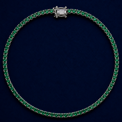 Green Accent Silver Bracelet