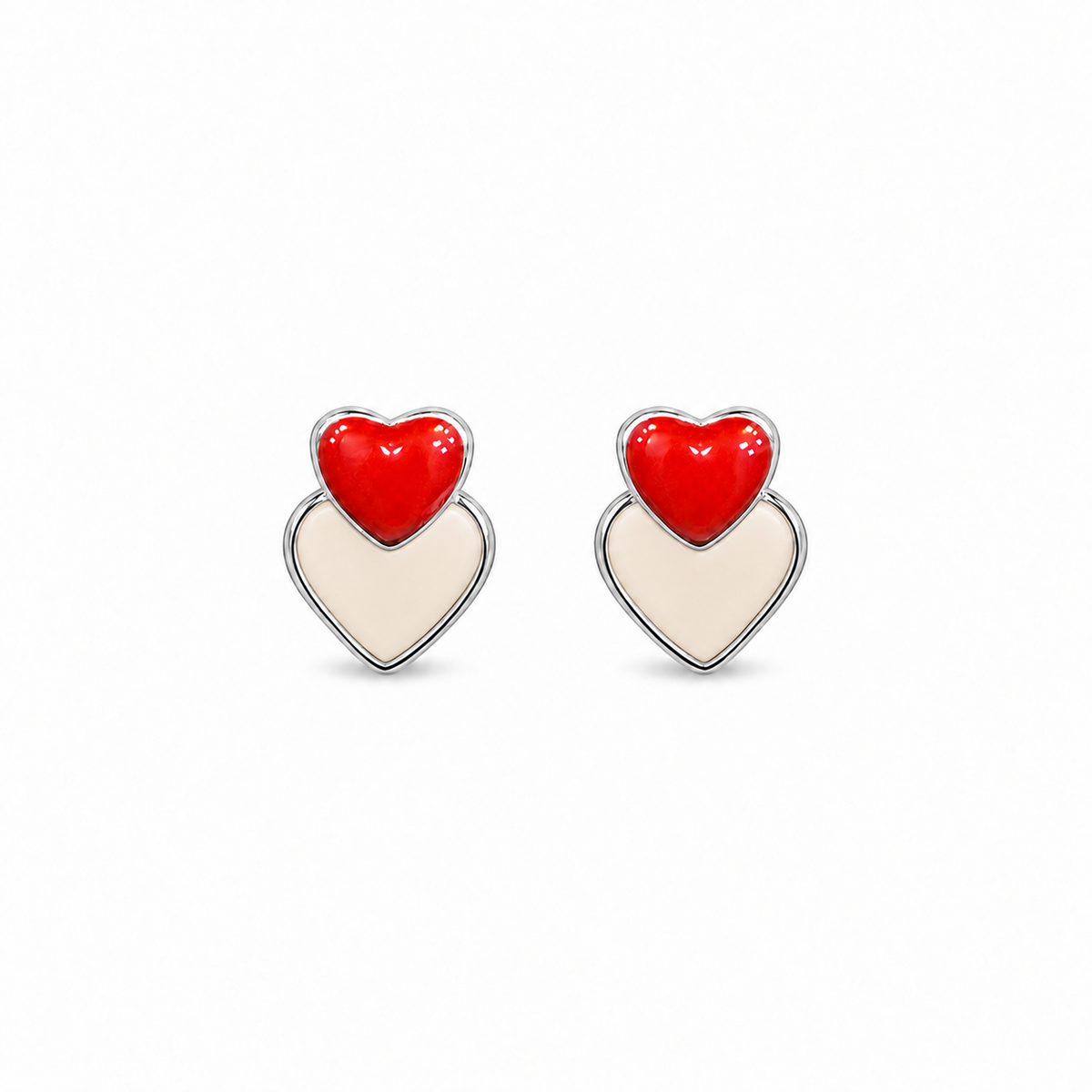 Heart Within Heart Studs