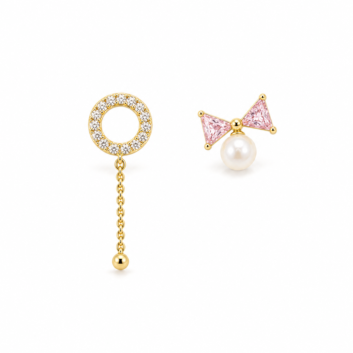 Bow and Circle Duo Studs