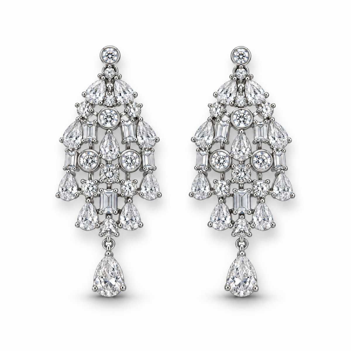 Silver Cascade Earrings