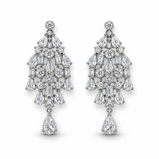 Silver Cascade Earrings
