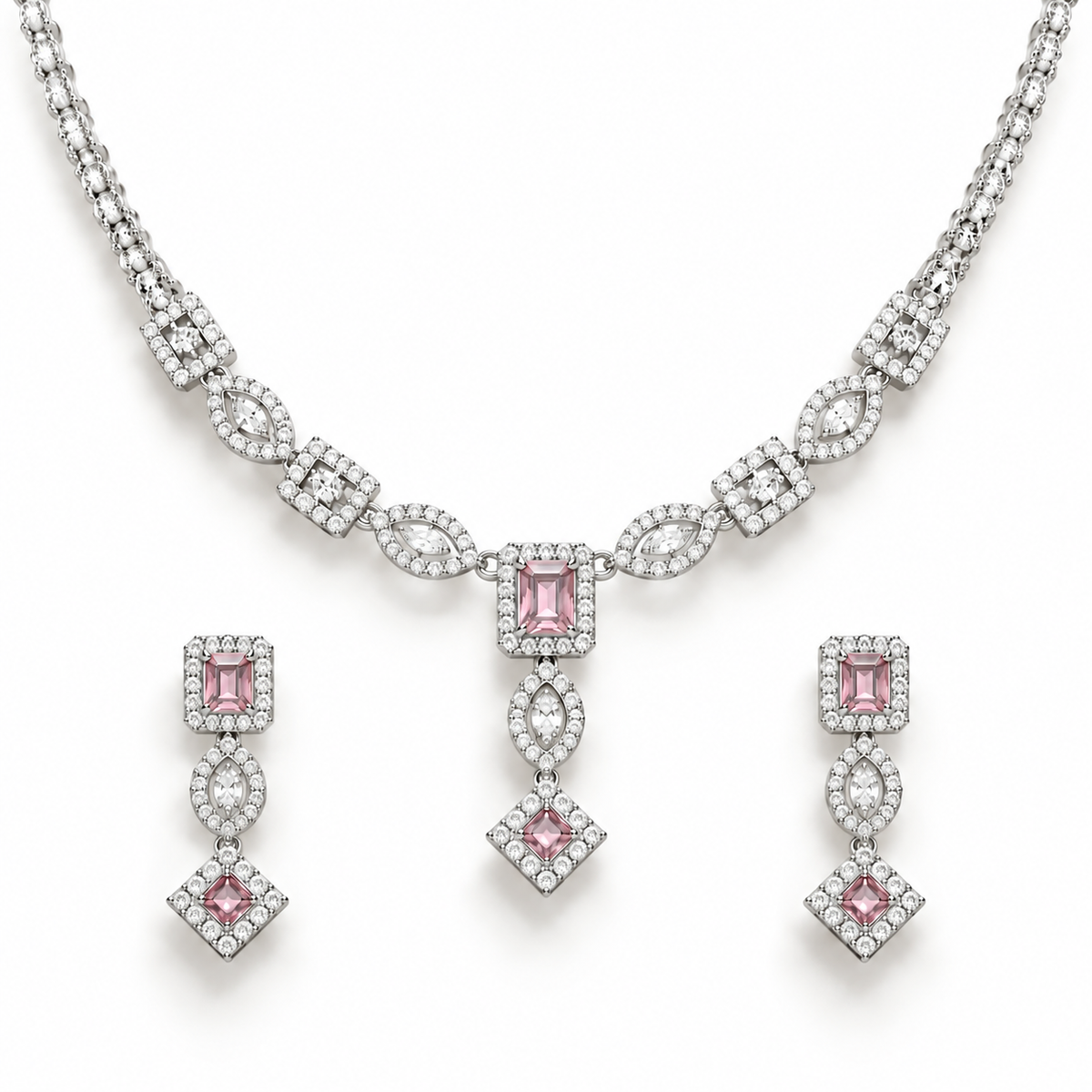 Silver Pink Crystal Haar