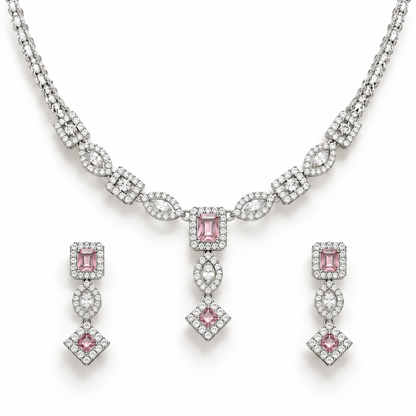 Silver Pink Crystal Haar