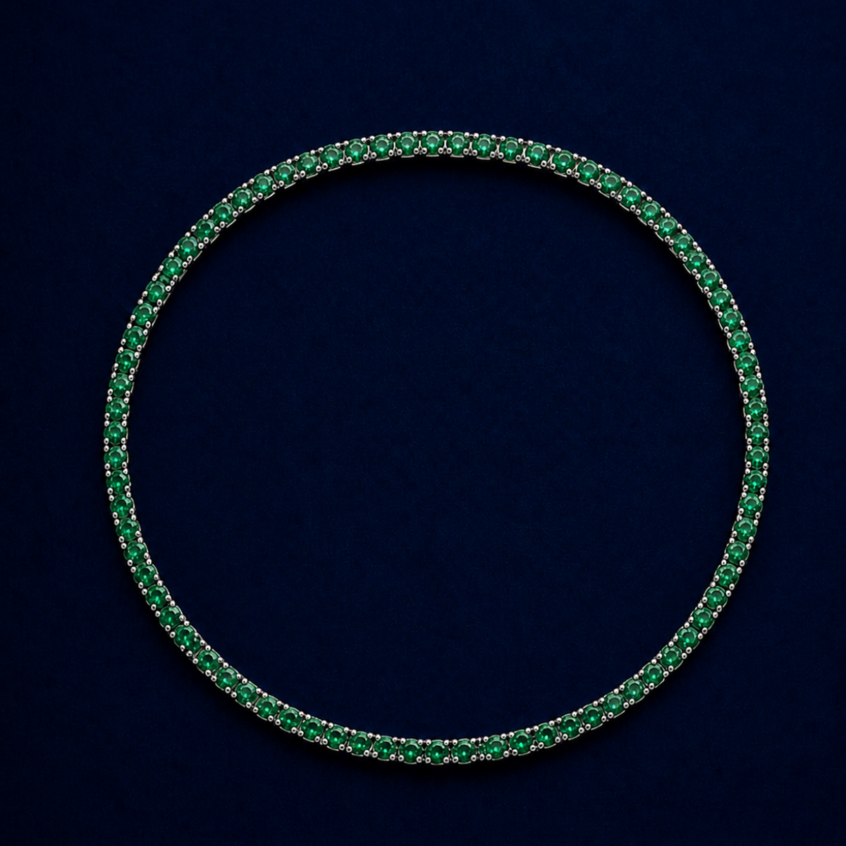 Green Accent Silver Bracelet