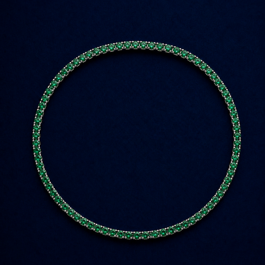 Green Accent Silver Bracelet
