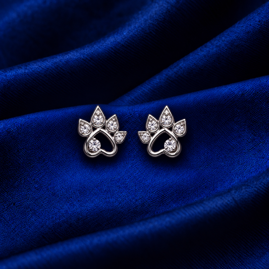 Pawfect Heart — Paw Earrings