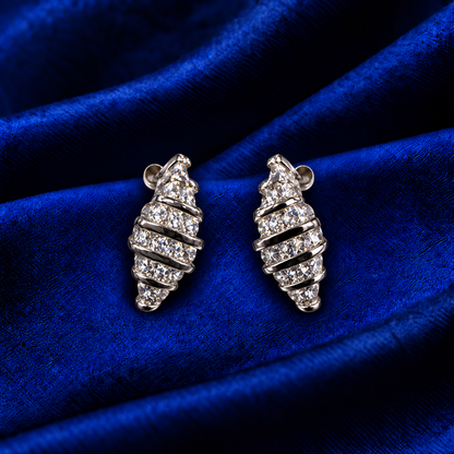 Twirl of Light — Tapered Spiral Earrings