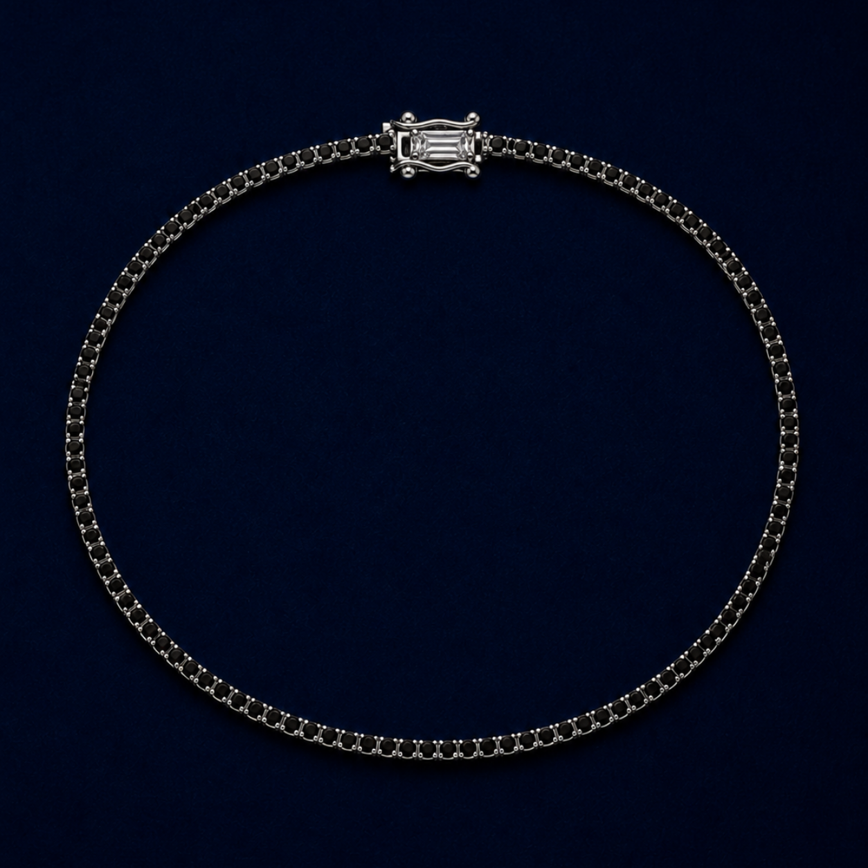 Black Line Silver Bracelet