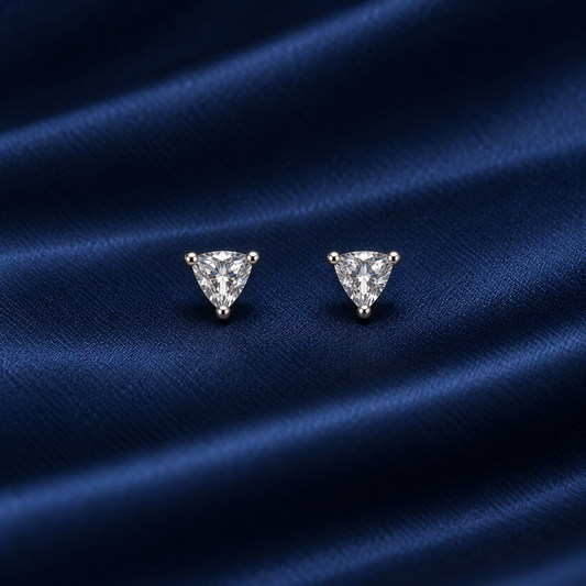 Trio Glow Triangular Stud Earrings