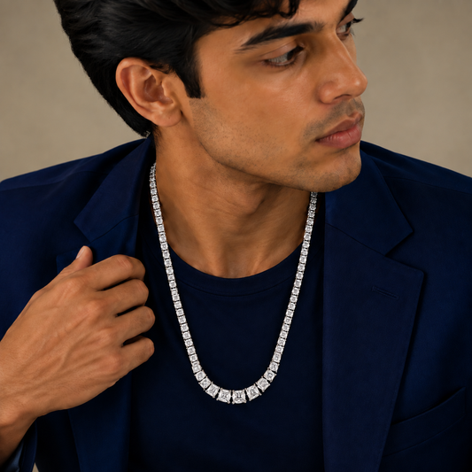 Silver Men's Tennis Chain