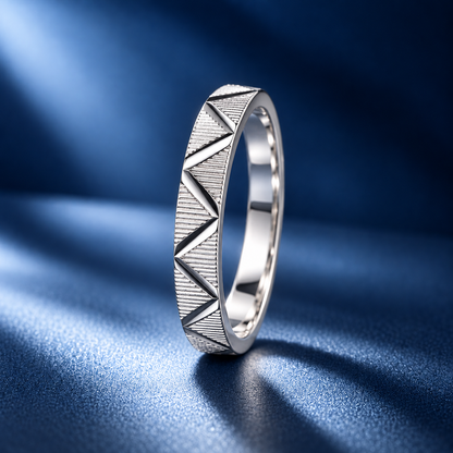 Apex Edge Silver Ring