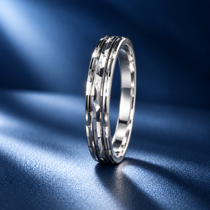 Facet Flow Silver Ring