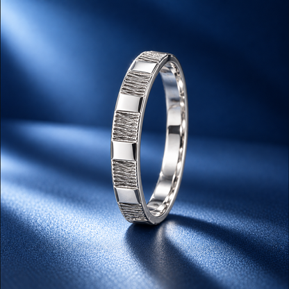 Ripple Frame Silver Ring