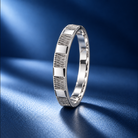Ripple Frame Silver Ring