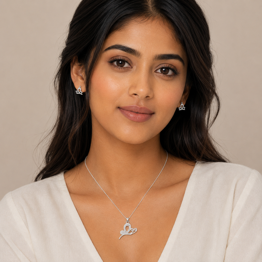 Silver Flutter Pendant Set