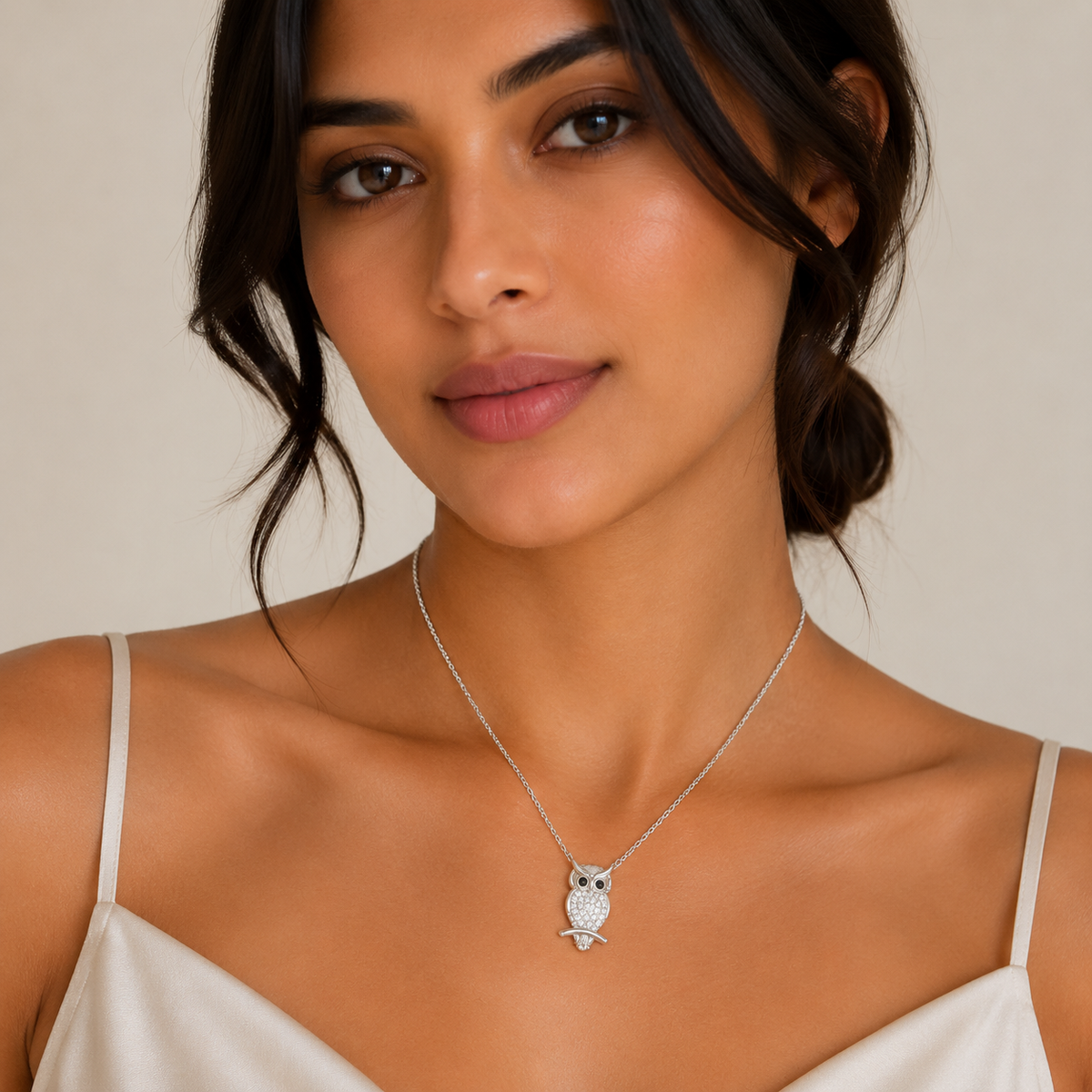 Silver Owl Pendant Chain