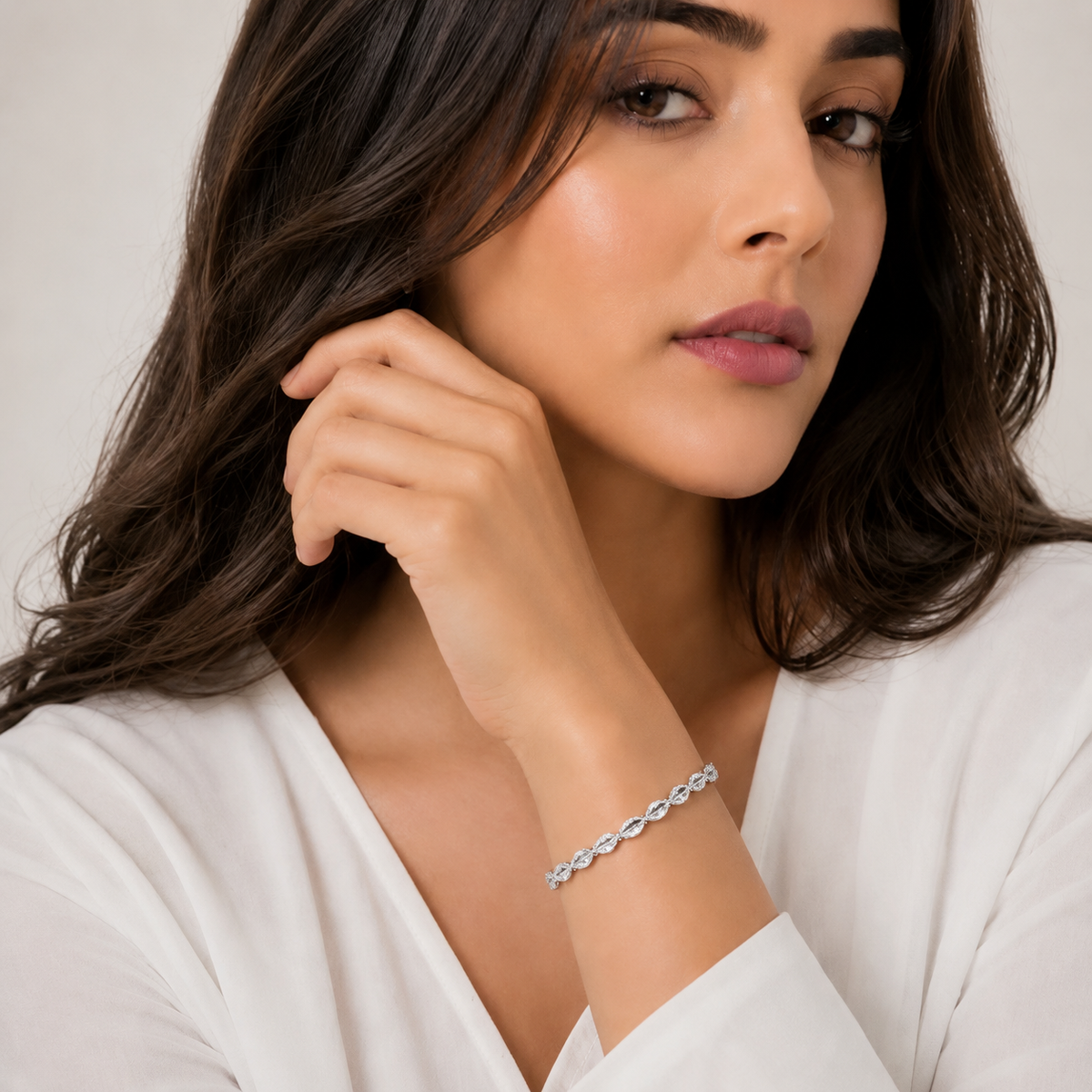 Silver Leaf Link Bracelet