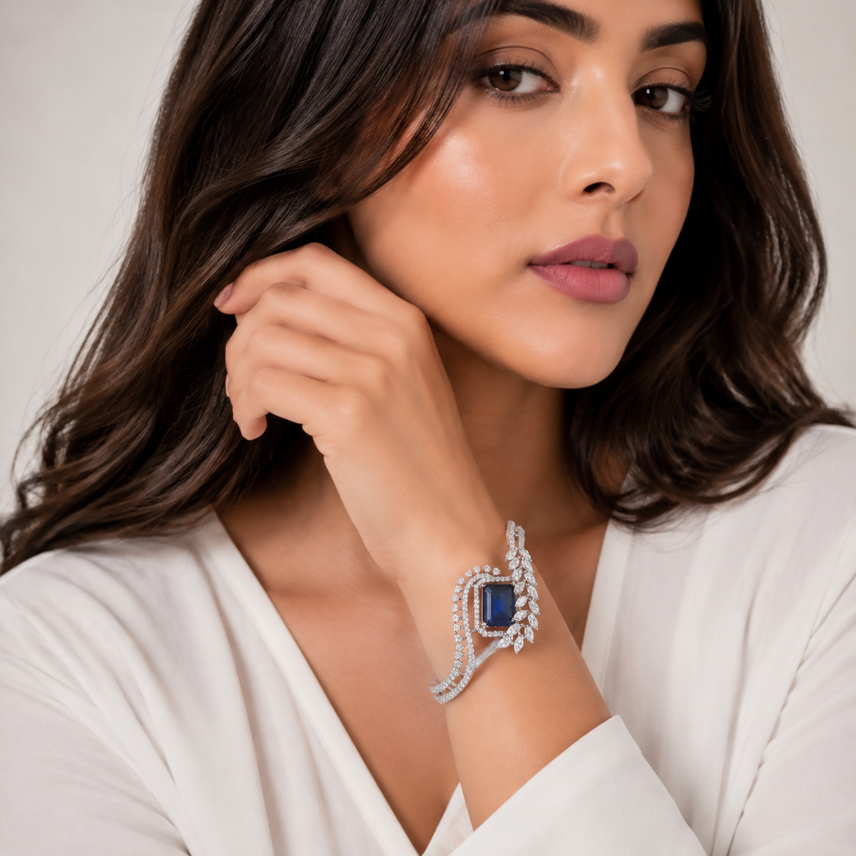Blue Stone Statement Bracelet
