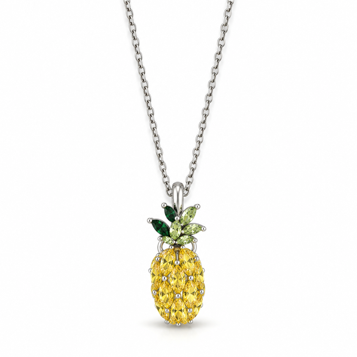 Silver Pineapple Pendant Chain