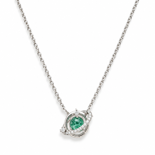 Green Stone Pendant Chain