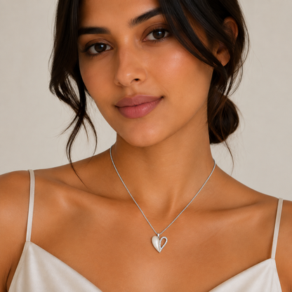 Silver Heart Pendant Chain
