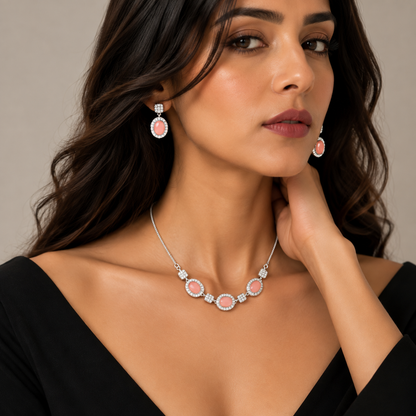 Silver Pink Stone Haar