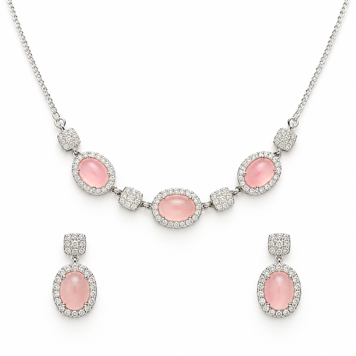 Silver Pink Stone Haar