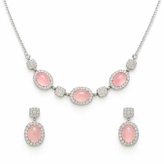 Silver Pink Stone Haar