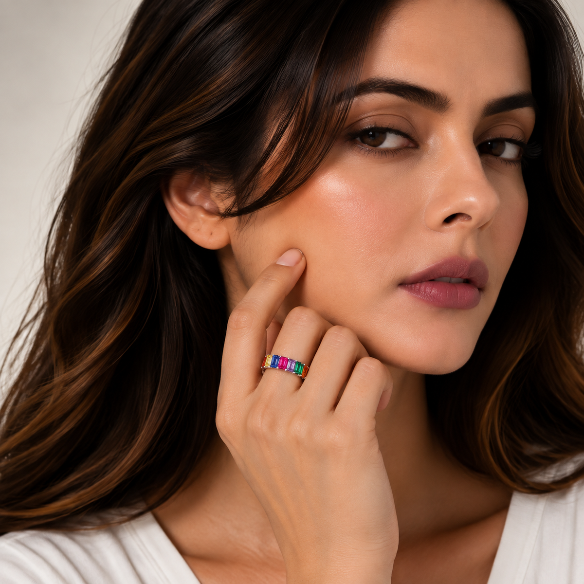 Multicolour Stone Ring
