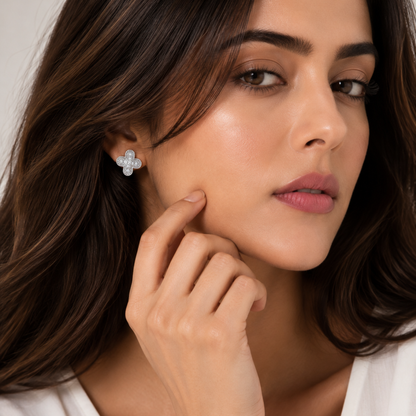 Flower Crystal Stud Earrings