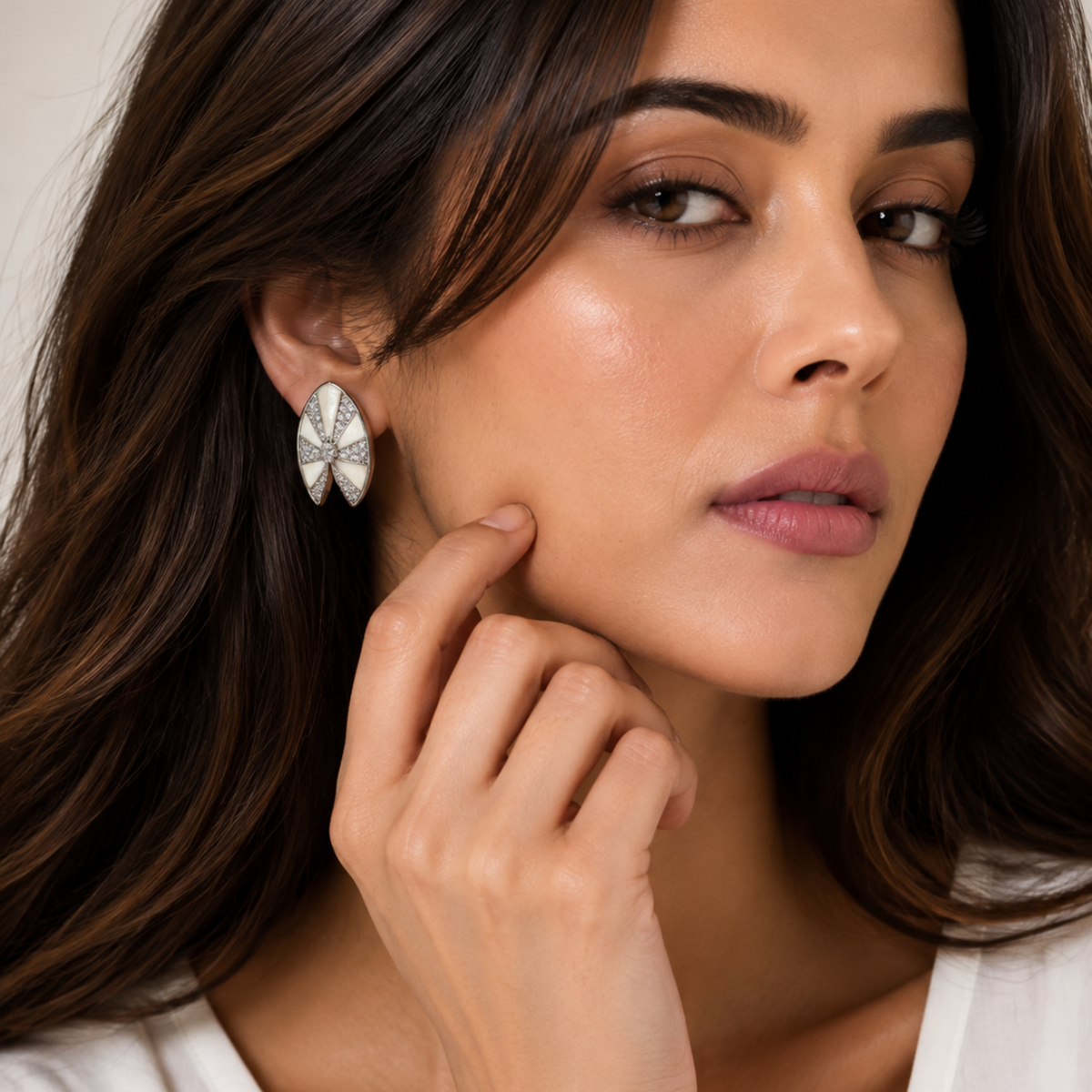Silver Bow Statement Earrings