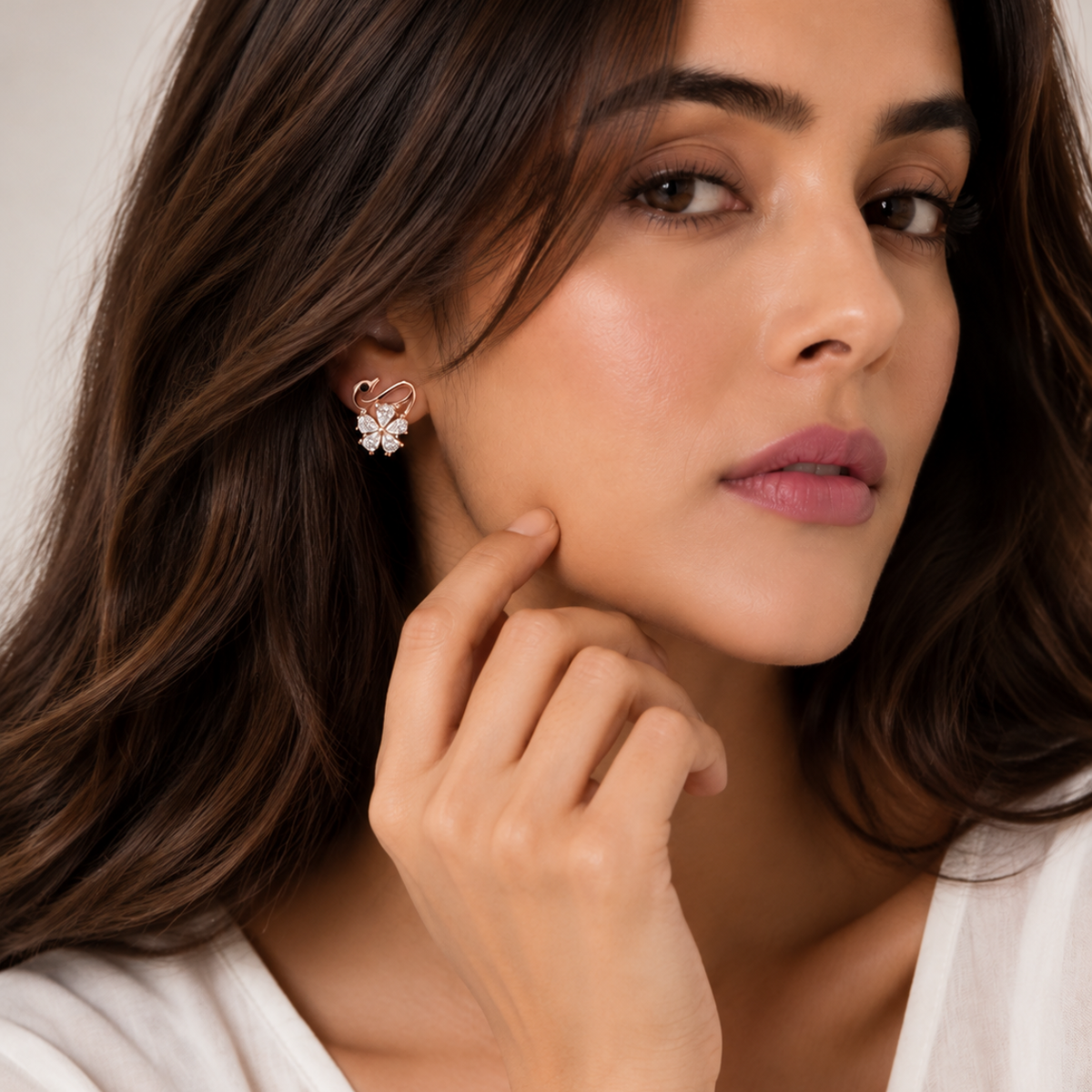 Rose Gold Swan Crystal