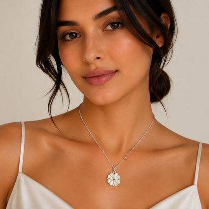 Four Petal Flower Pendant Chain