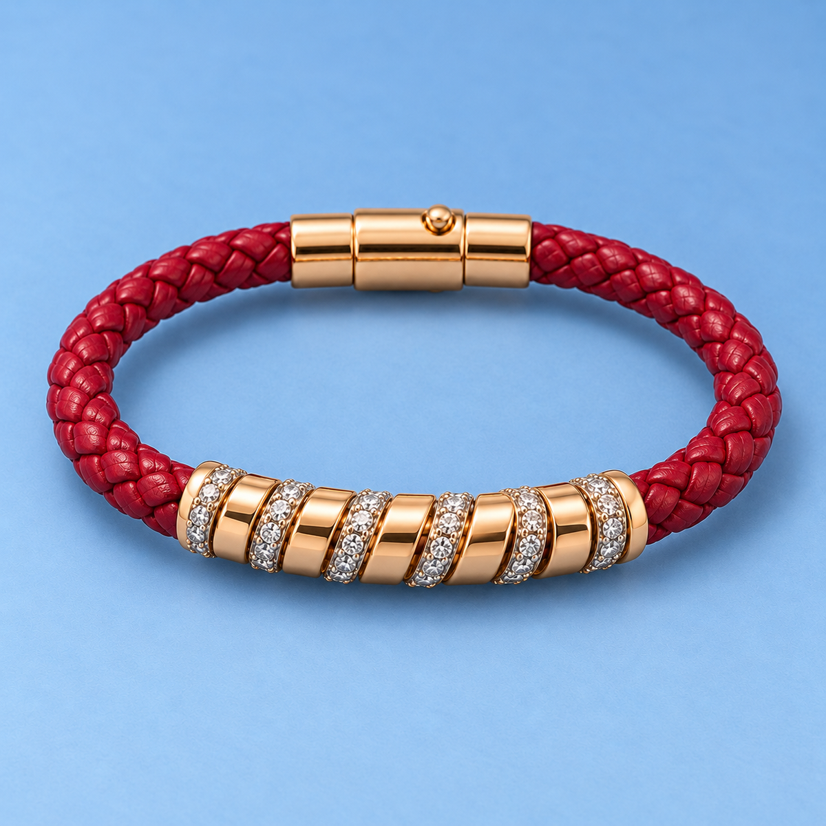 Rose Gold & Silver Textured Cord Bracelet