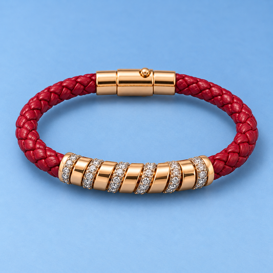 Rose Gold & Silver Textured Cord Bracelet