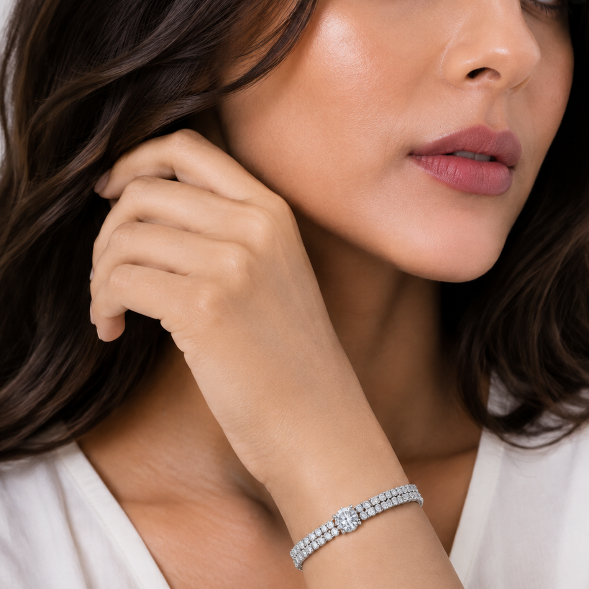 Silver Pavé Cuff Bracelet