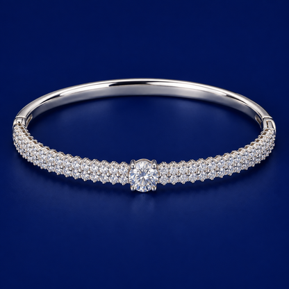 Silver Pavé Cuff Bracelet