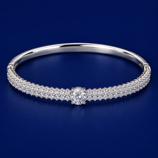 Silver Pavé Cuff Bracelet