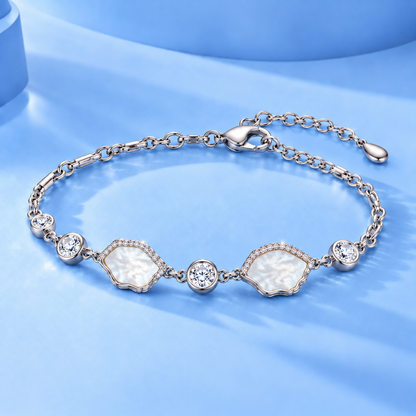 Silver Organic Stone Bracelet