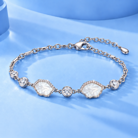 Silver Organic Stone Bracelet