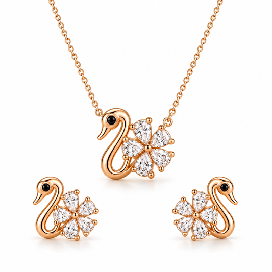 Rose Gold Swan Crystal