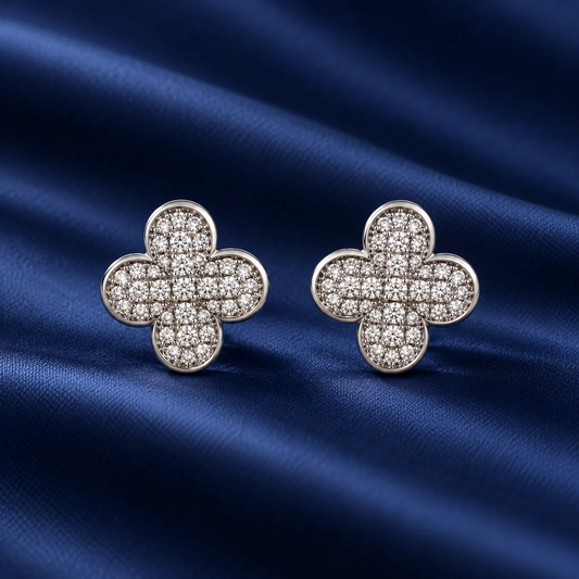 Flower Crystal Stud Earrings