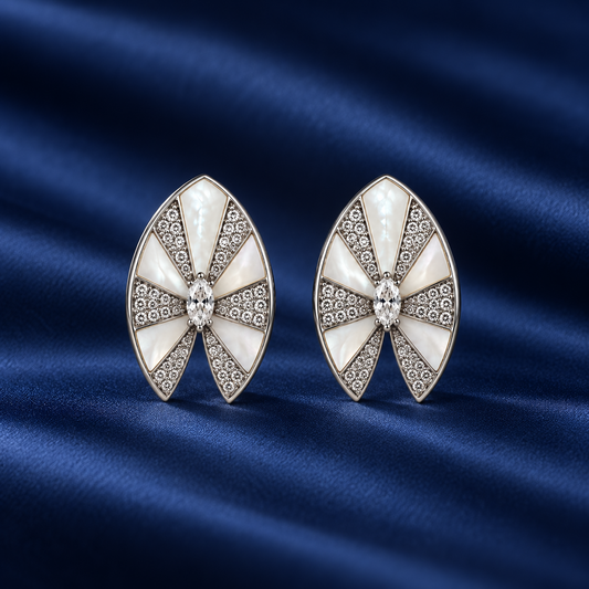 Silver Bow Statement Earrings