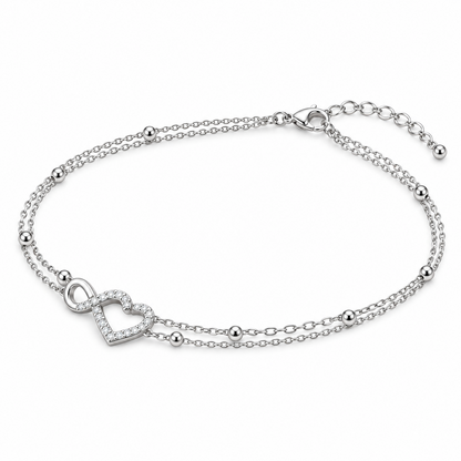 Silver Heartstrings Anklet