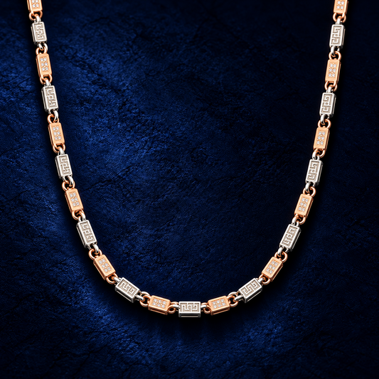 Tri-Tone Silver Men's Chain