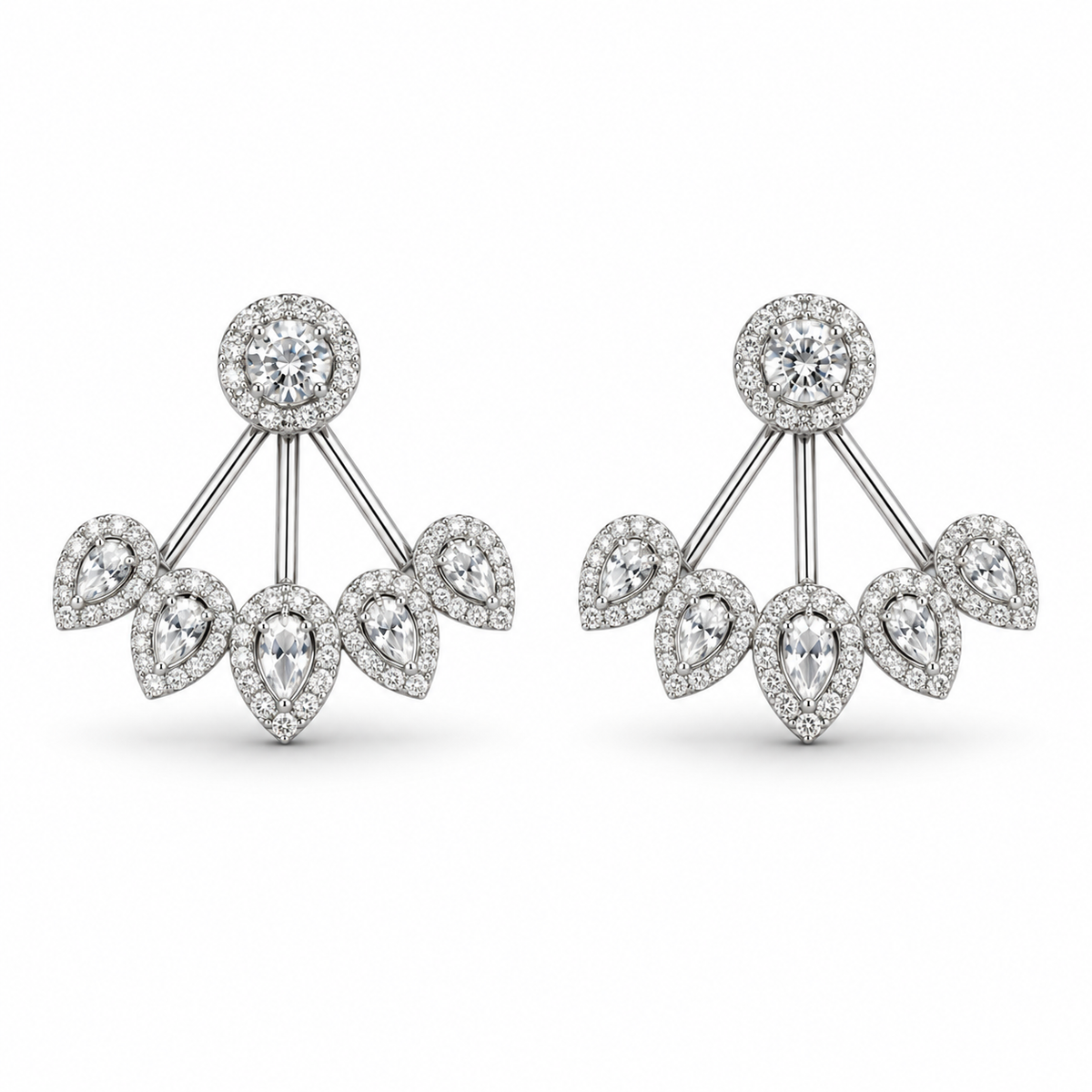 Crystal Leaf Drop Earrings