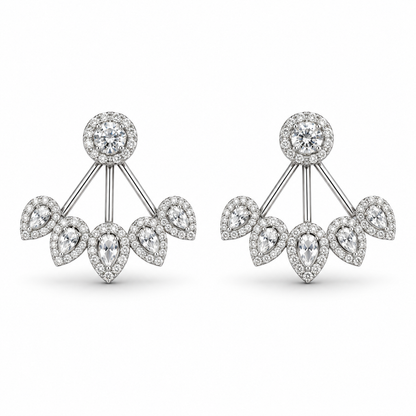 Crystal Leaf Drop Earrings
