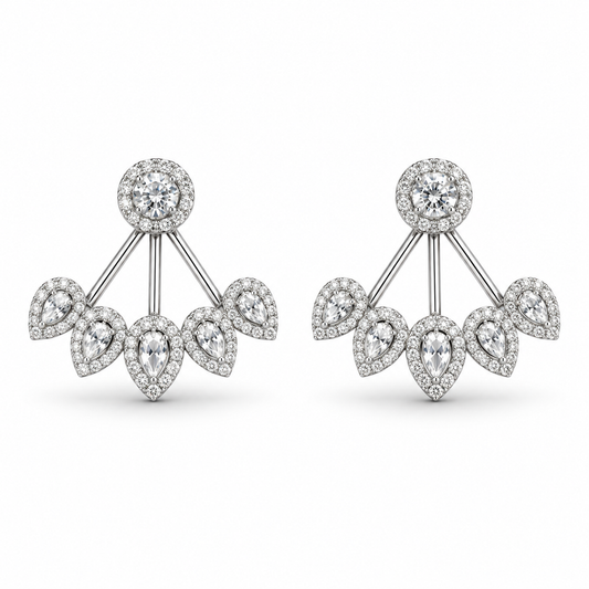 Crystal Leaf Drop Earrings