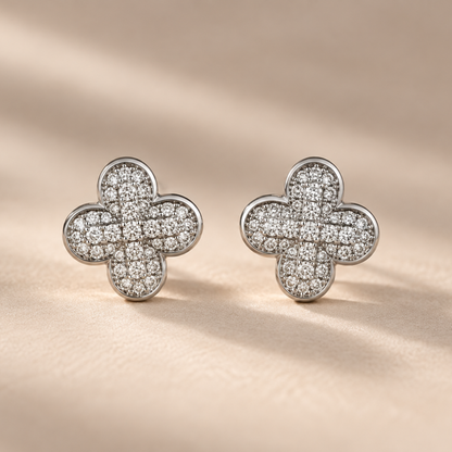 Flower Crystal Stud Earrings